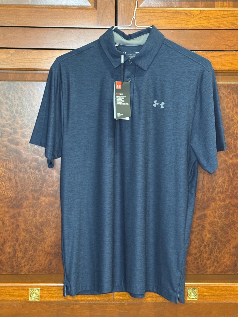 Under Armour Men's medium Navy Heather golf Performance Polo NWT